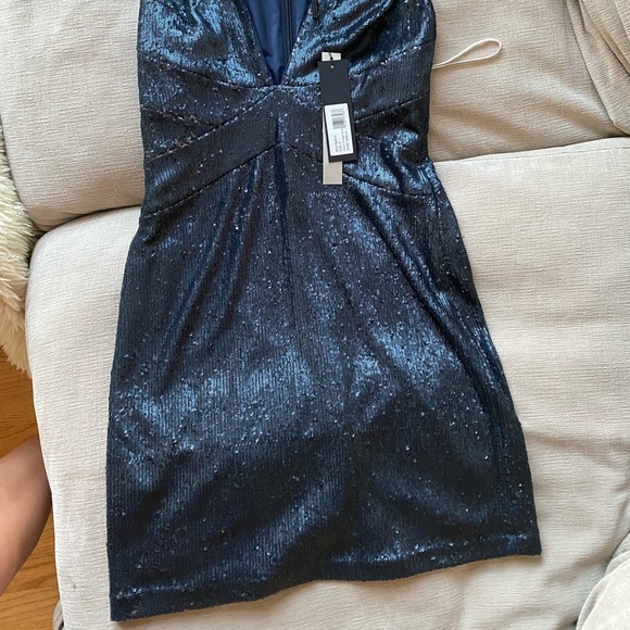 Halston formal blue sequence dress - Picture 6 of 6